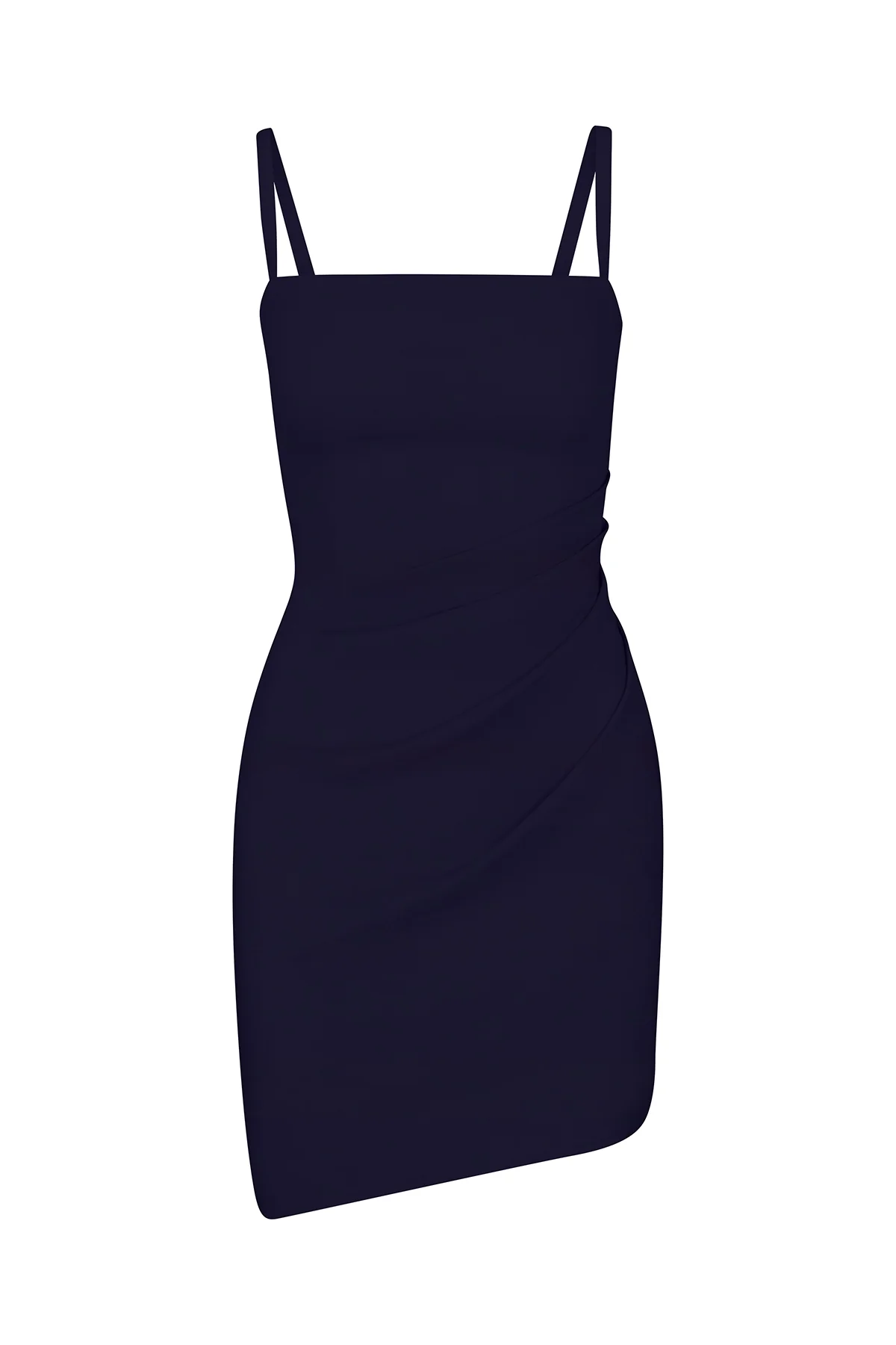 Nadege Draped Mini Dress in Stretch Linen - Image 4